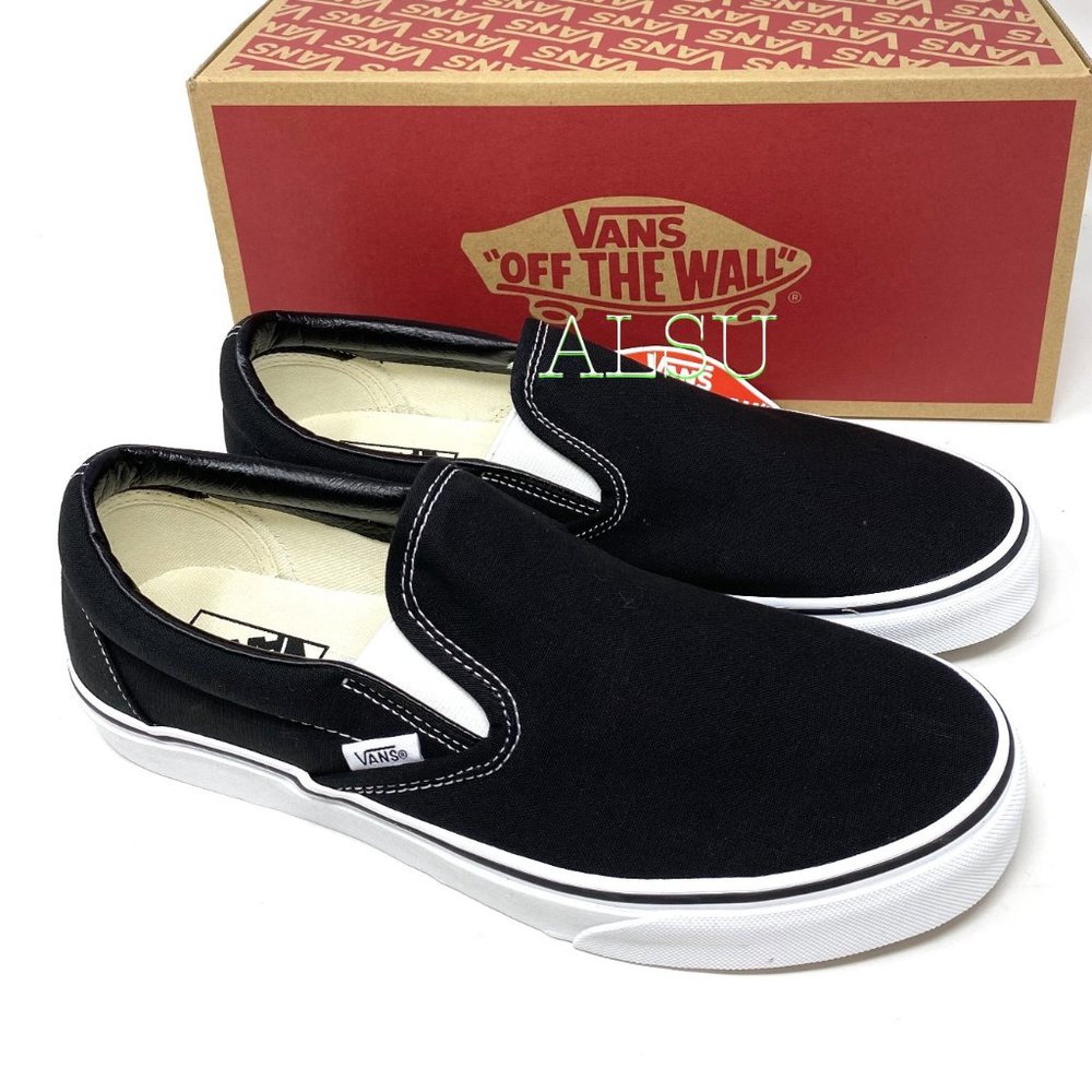 💖MEGA SALE💖VANS Men's Classic Slip On Canvas Black Skate Casual VN000EYEBLK - Picture 7 of 9